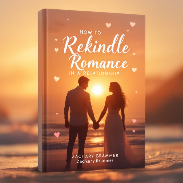 A soft-focus photograph of a couple holding hands, silhouetted against a warm-toned sunset. They stand on a serene beach with gentle waves, evoking a sense of intimacy and renewal. Subtle heart-shaped elements are faintly blended into the sky, providing a delicate touch of romance.