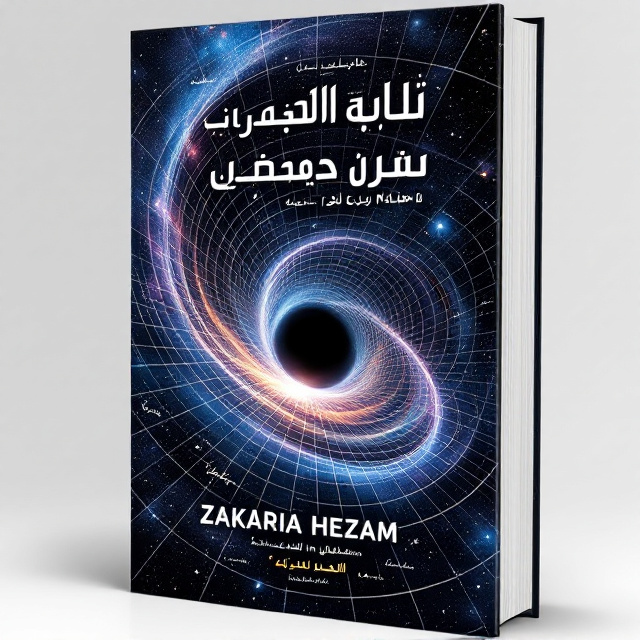 An intricate visual of space-time curvature dominates the cover, represented by a distorted grid warping around a black hole at the center. Gravitational waves ripple outward from the black hole, creating dynamic energy lines that fade into the cosmos. Bright beams of light curve around the black hole, illustrating the bending of space. The background features a star-studded galaxy with nebula accents, blending deep cosmic blues, blacks, and occasional bright purples. Equations derived from Einstein’s theories are subtly embedded into the gridlines, giving a scientific touch.