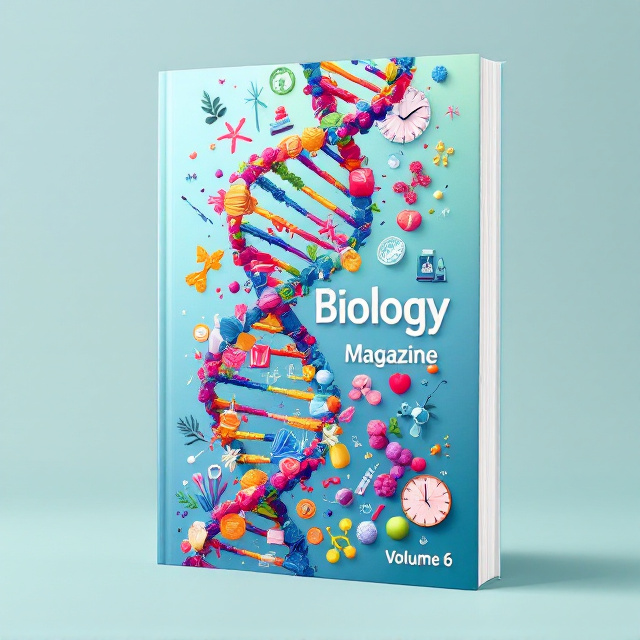 The cover features a vibrant collage of scientifically themed illustrations, prominently displaying a double helix DNA strand weaving through various scientific elements such as a colorful representation of muscular anatomy. Embedded within are artistic depictions of antibodies, plasmids, and sleek microscope graphics. In the foreground, a stylish integration of nutrition icons subtly ties in, forming a cohesive sequence that draws the viewer into the educational theme. The background is a plain but dynamic gradient transitioning from light blue to soft green, evoking a sense of joy and curiosity.