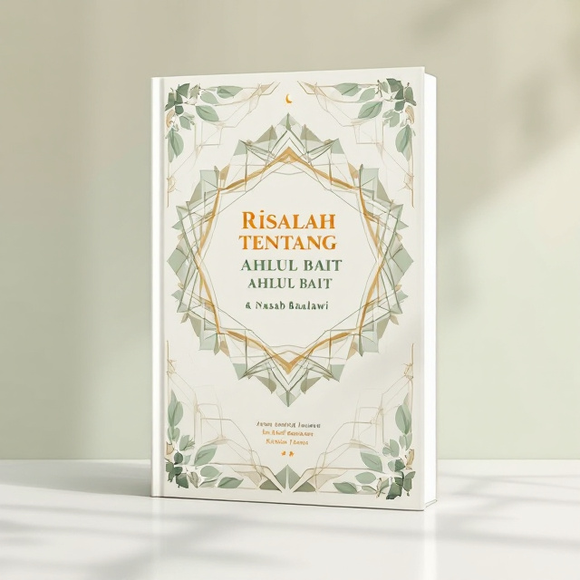 A harmonious blend of Islamic geometric patterns and an elegant calligraphic motif in the center. At the top, a crescent and stars symbol subtly incorporates Islamic themes. The background features a soft cream hue with layers of mint green foliage, adding depth and a serene aesthetic.