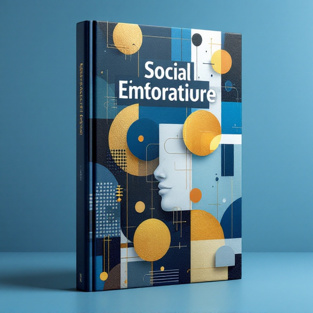 A dynamic cover featuring an abstract collage that integrates cultural and social symbols, suggesting a blend of traditional and modern elements. Layered geometric shapes and a color palette of deep blue, gold, and white infuse the cover with a sense of depth and innovation. These elements converge to hint at the journey from idea conception to real-world application.