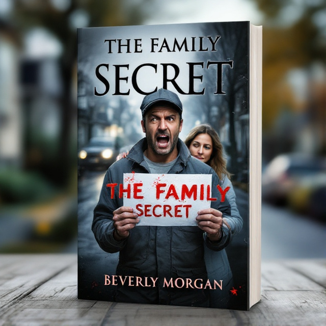 A close-up, dramatic scene on the cover showcasing a distressed mailman standing at the forefront, clutching an ominous letter. His expression is of shock and fear as his wife holds him, providing a calm contrast. The background is a blurred neighborhood street, symbolizing normalcy hiding dark secrets. The color palette consists of muted greys and blues, with a splash of red on the letter for emphasis.