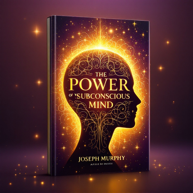 A radiant light emanates from a silhouetted human head outline placed at the center with intricate patterns symbolizing neural pathways and subtle swirls depicting subconscious energy flow. The background is a gradient from deep purple (symbolizing mystery and introspection) to golden yellow (representing growth and enlightenment). Stars and soft glowing orbs scatter across the cover to enhance the feel of endless possibility and transformation.