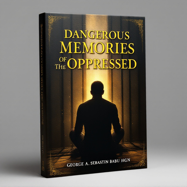 A silhouetted man sitting behind bars with a faint golden aura surrounding him, symbolizing hope and spirituality amidst suffering. The background is dark with subtle rays of light breaking through, creating a contrast between oppression and hope. A textured backdrop, resembling ancient parchment, ties into theological themes.