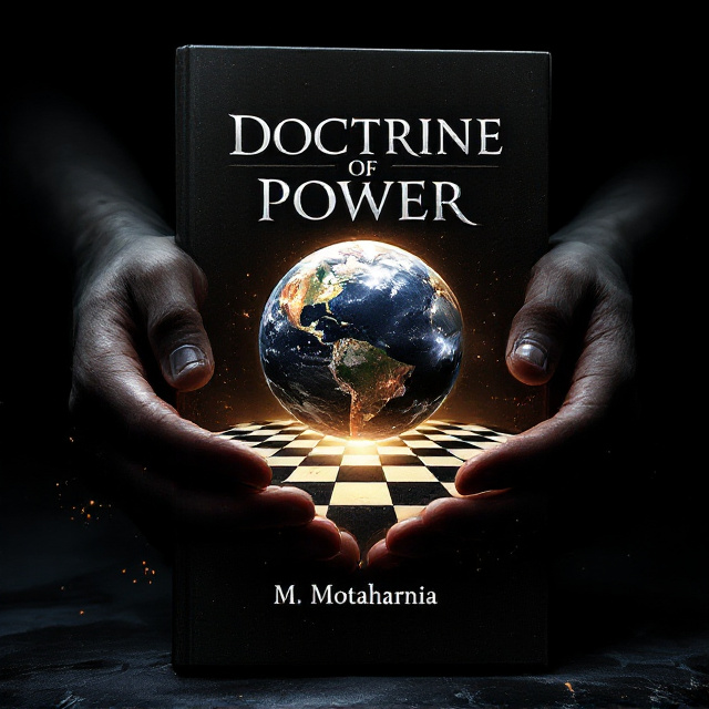 Two hidden, shadowy hands emerge from the darkness at the top corners of the book cover. These hands grip a globe strategically symbolized as a chessboard with alternating squares of black and white. The chessboard Earth sits in the center, radiating an eerie glow. Subtle strokes of light and shadow emphasize the planet's contours. The background is an abyss-like black with faint abstract patterns that evoke a sense of mystery and control.