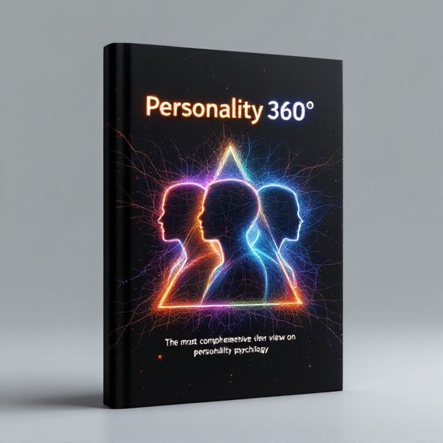 The cover features a pitch-black background with a subtle gradient that flows into a glow of translucent rainbow light encircling the edges. At the center, three human silhouettes are positioned in a triangular layout. Each silhouette is semi-translucent, highlighting light and shadows from different angles to reflect the 360° theme. Surrounding them is an intricate, web-like design resembling interconnected neural pathways or fractals. Fine streaks of rainbow light cut across the silhouettes, adding depth and dimensionality.