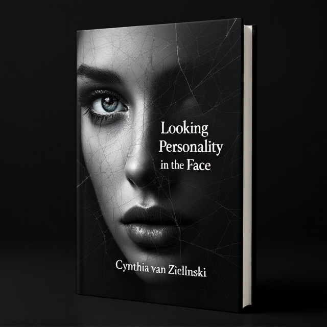 A close-up black-and-white photograph of a human face fills the entire front cover, with the face slightly turned to the side so only one eye gazes directly at the reader. Fine cracks, like shattered glass, overlay the face, giving a sense of both fragility and mystery without fully obscuring the features. The background is deep, velvety black, allowing the focus to remain entirely on the face and the cracks.