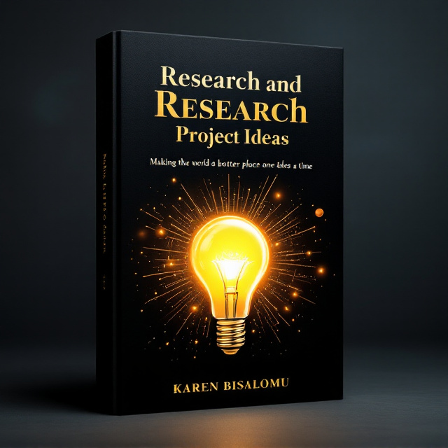 A glowing yellow light bulb is centered on the cover, radiating illuminating rays in a subtle gradient of gold and blue hues. Surrounding the bulb are faint swirling lines, representing the conception of ideas and inspiration. The background is predominantly black with a mixture of deep blue tones transitioning upwards into gold near the top. The title is prominently displayed near the top in gold foil embossing, while the subtitle, "Making the world a better place one idea at a time," is softly integrated into the light rays, subtly behind the bulb glow. At the bottom center in gold text is the author’s name.