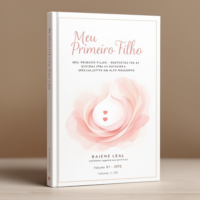 The cover features a clean white background with a soft pink watercolor texture subtly brushed onto the edges, creating a gentle halo effect. In the center, a delicate illustration of a stylized pregnant belly formed by fluid, continuous curves gracefully flows, enhanced by a small circle with a heart nestled within. The illustration is minimal yet elegant, suggesting care and maternal warmth. A thin border in beige surrounds the edges of the cover, adding a finishing touch of refinement.