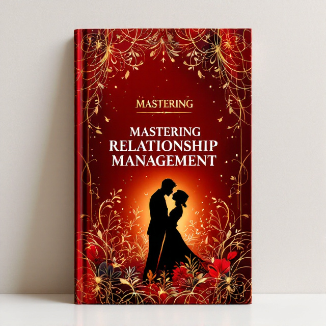 A luxurious deep red background symbolizing passion and love, adorned with intertwining gold strands forming abstract patterns reminiscent of connection and wealth. In the center, a silhouetted couple sharing a joyful embrace is framed by glowing golden light. Soft, intricate floral textures blend into the background, adding layers of romance and sensuality.
