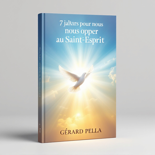 A bright, radiant sky fades from soft blue at the top to warm, golden hues at the bottom, symbolizing transformation and divine power. A white dove flies upward in the center of the composition, surrounded by subtle rays of light bursting from behind, evoking joy and peace. The dove appears slightly embossed to enhance its impact. The title and author’s name are integrated into the artwork seamlessly, ensuring both spiritual symbolism and harmonious design.