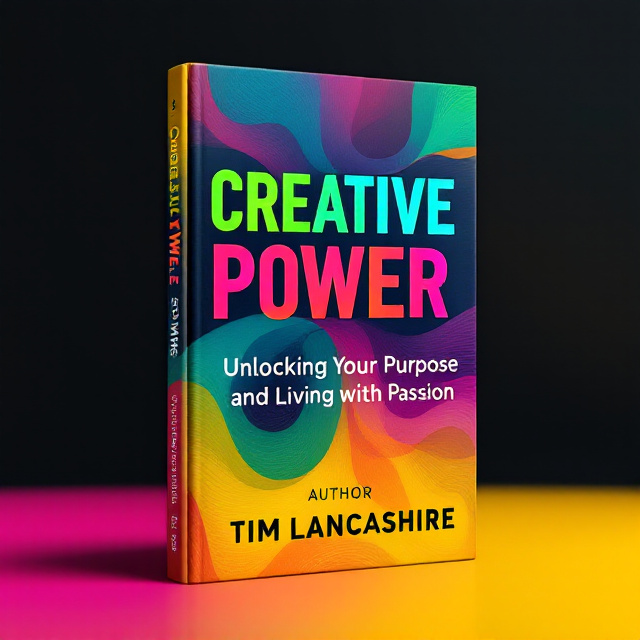 A clean and modern design with a bold typographic focus in vibrant colors against a contrasting background, creating an energetic and lively look. Elements are centrally aligned to create symmetry.