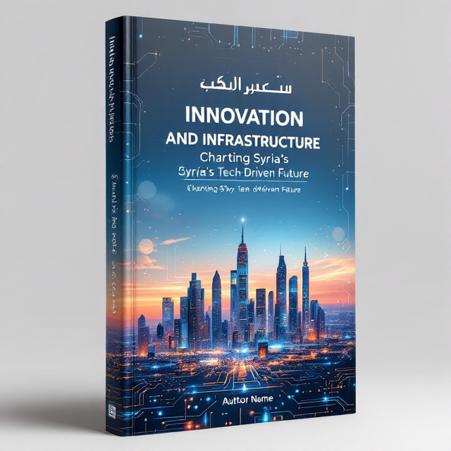 A futuristic city skyline with digital circuit patterns overlaying the buildings, creating a sense of technological advancement. The skyline is set against a dawn sky, conveying a sense of hope and new beginnings. The color palette features blues and silvers with hints of orange to symbolize innovation and warmth.
