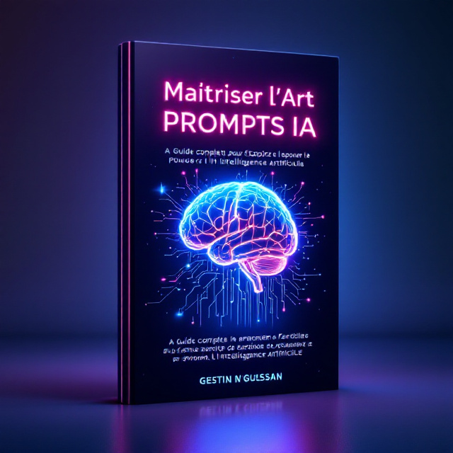 Central illuminated digital brain with a network of glowing neural connections in the background. Subtle lighting effects in blue and purple neon surround the brain, enhancing its features. A faint silhouette of a rocket icon and a digital book are visible in the corners, symbolizing advancement and knowledge. The background provides a smooth gradient from dark blue to deep purple, creating a technological ambiance.