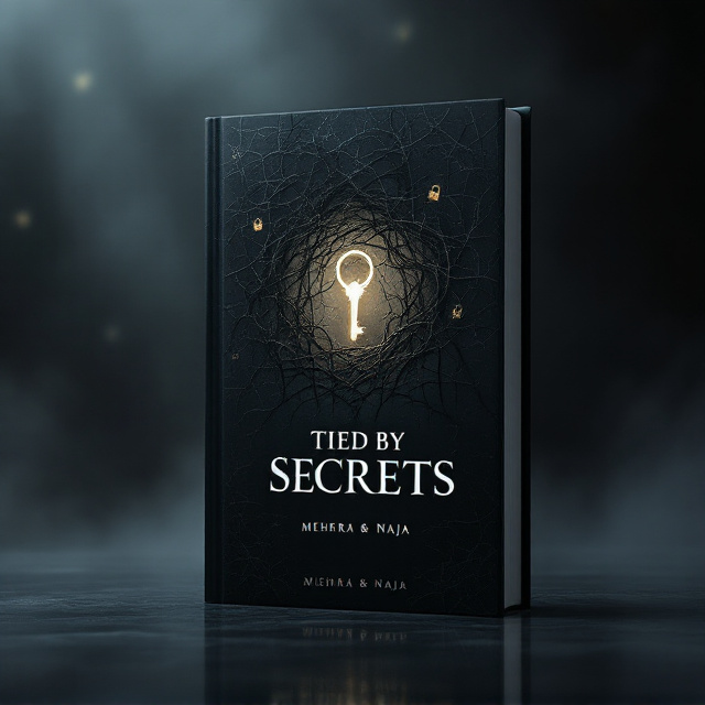 A tangled cluster of dark, thorny vines enveloping a single, delicate, glowing key in the center. The background fades from deep black to a shadowy gray mist, creating a mysterious, ominous atmosphere. A subtle silhouette of shrouded lock shapes can be seen etched faintly within the mist to add depth to the visuals. Hints of a shattered mirror effect overlay the edges of the vines.