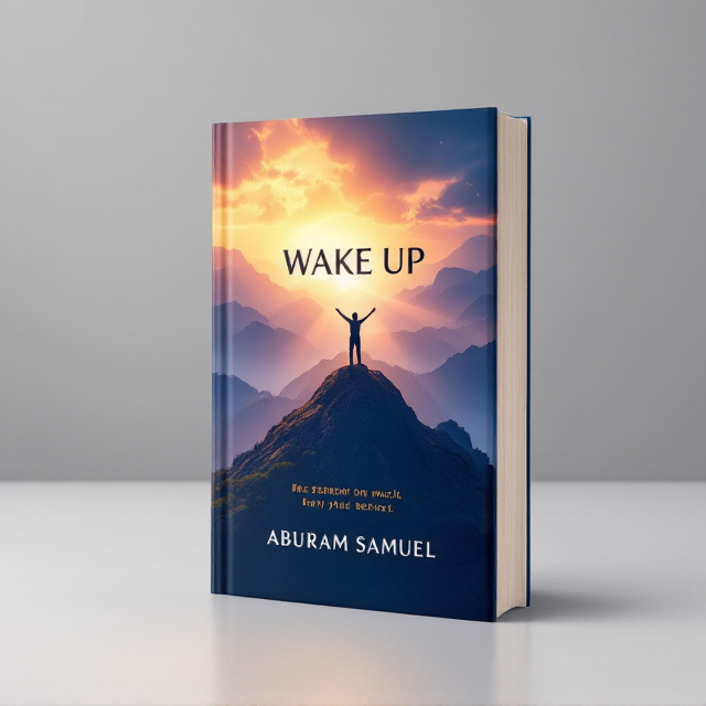 A glowing sunrise scene stretches across the front cover, with soft rays of light piercing through dark clouds. The mountain range in the background features vibrant gold and blue hues, symbolizing hope and inspiration. A silhouette of a person stands at the hill's peak, arms outstretched, facing the golden horizon. Text overlays are softly illuminated by the light in the background.