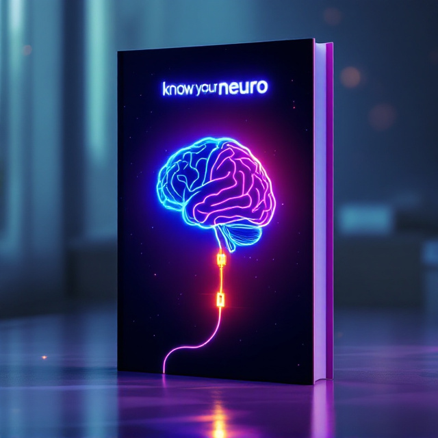 The cover features a simple side view of an abstract brain silhouette in the center of the design, glowing with vibrant neon colors (electric blue, magenta, and yellow) to represent neural activity. A power cord ends in a plug connecting to the book's subtitle under the brain, giving the impression that the brain is "lit up." The background is a gradient of darker purple fading to black, with subtle, faint, soft blurry dots (reminiscent of stars or neural connections).