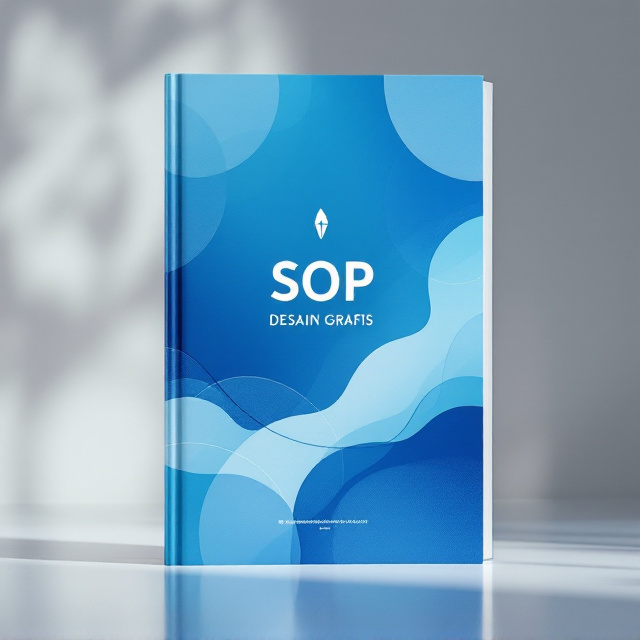 A smooth blue-to-white gradient background fills the entire cover, symbolizing clarity and calmness. Overlapping abstract geometric shapes (such as thin rounded rectangles and subtle waves) appear in different shades of blue and white for a modern and professional feel. A centered minimalist icon of a pen tool or a design cursor in white is displayed at the center, with subtle transparent elements around it providing depth.