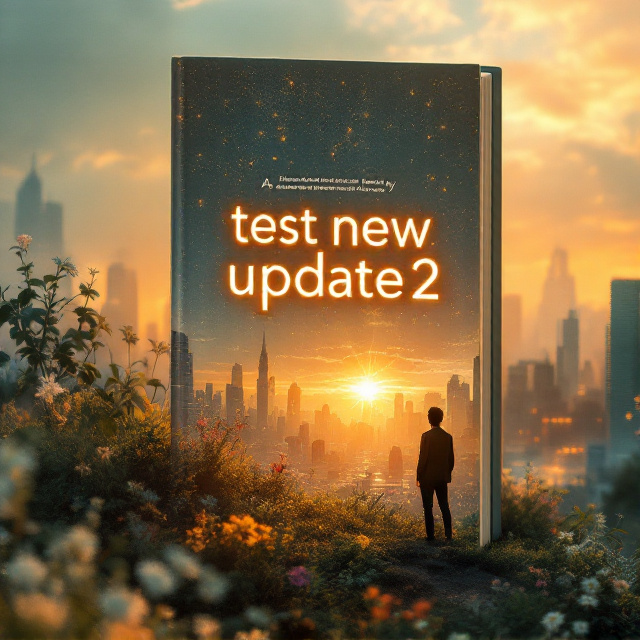 A vibrant, futuristic metropolis in the background, partially overgrown with lush greenery and wildflowers, signaling a utopian twist in a dystopian setting. The city skyline is awash with golden sunlight, symbolizing hope and happiness amidst chaos. A silhouetted figure stands on a hill in the foreground, gazing at the reborn city, with subtle rays of light cutting through the visuals, adding warmth and optimism.