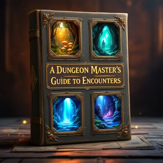 Centered at the core of the cover is the book title, surrounded by four distinct square windows, each depicting a different biome. The top-left window showcases a mystical, dense forest with glowing mushrooms. The top-right window reveals a dark, eerie cave with shimmering crystals. The bottom-left window displays the frosty expanse of a snowy tundra with subtle auroras in the sky. The bottom-right window unveils an underwater biome, with coral reefs, glowing marine life, and sunlight filtering through the water. The background is subtly textured with a gradient resembling parchment paper to enhance the fantasy aesthetic and complement the biomes.