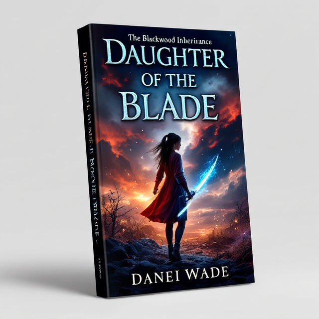 The cover features a dramatic scene set at dusk with a stormy, cloudy sky. A bi-racial girl, foregrounded at the center-right, wields a gleaming katana sword with an aura of faint blue glows. To her right stands a brown-skinned boy, slightly shadowed, aiming a sleek sniper rifle, while to her left, a bi-racial boy stands confidently, holding a taut bow with an arrow pointed forward. A twisted, shadowy forest silhouette frames the bottom edge, creating a sense of danger and suspense. Highlights of red and faint blue lights illuminate the trio, contrasting with the overarching darkness.