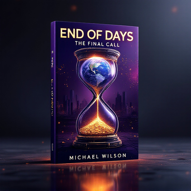 A dark and shadowy background showcasing a partially cracked Earth inside an ancient, ornate hourglass. Within the hourglass, gold sand cascades slowly, morphing into symbols of cryptocurrency and coins at the bottom. Around the hourglass, faint images of global trade ships, skyscrapers, and faint lines representing poverty and inequality intertwine with crumbling city structures. This is all encapsulated in a mysterious purple haze, with subtle glimmers of red and gold, emphasizing a sense of urgency and chaos.