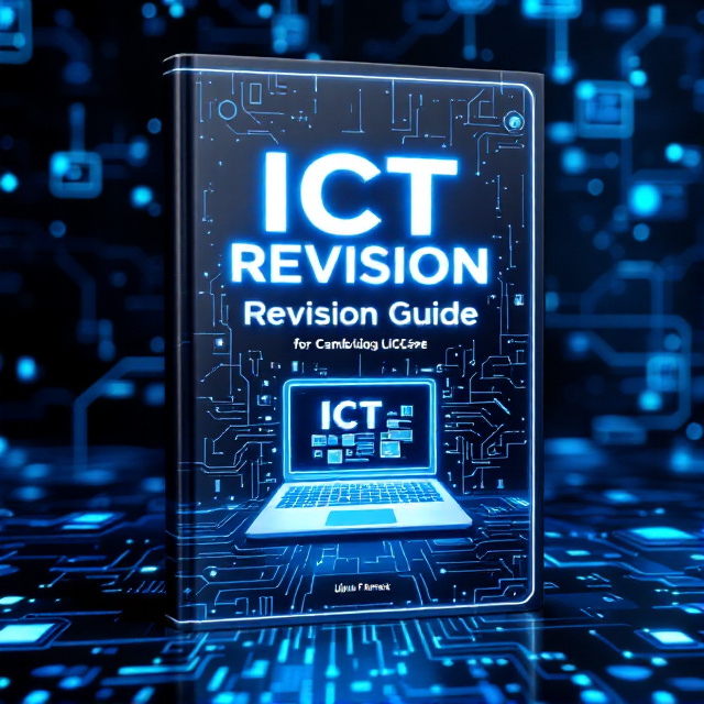 A futuristic dark blue background filled with light blue tech patterns, including circuit boards and pixelated icons of computers and technology. A central illustration of a modern laptop with a glowing screen displays a snippet of a marking scheme. Subtle digital grids fade into the background. The title is placed boldly across the upper half of the cover, while the author's name is discreetly positioned at the bottom.