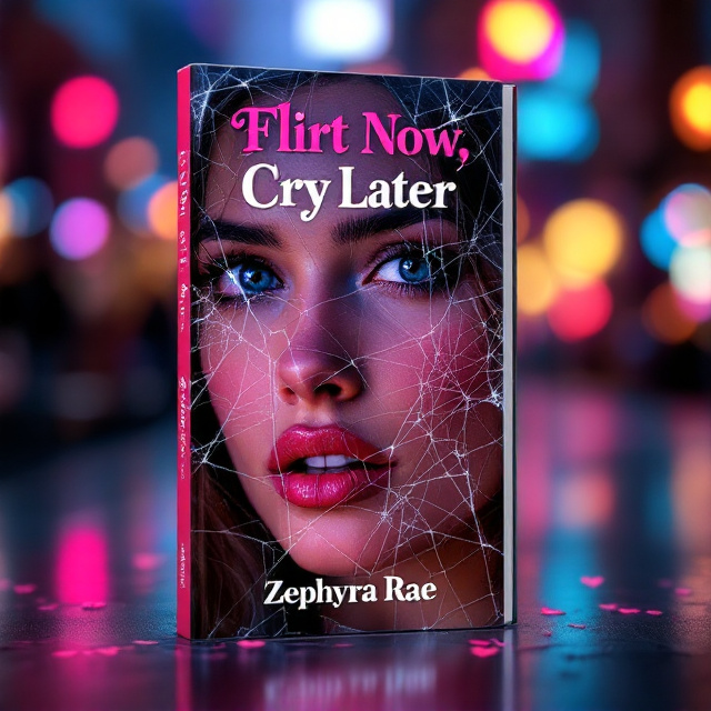 A vibrant yet moody composition filled with motion, featuring a cracked smartphone screen with a text conversation partially visible. A fragmented reflection of a woman’s face is visible on the phone screen, revealing an expression teetering between yearning and amused exasperation. A soft blur in the background highlights city lights (possibly representing Instagram DMs and late-night chats), with swooping overlays of digital icons like hearts, broken hearts, and message notifications scattered subtly. The color palette includes deep reds, blush pinks, and soft grayish tones, symbolizing romance, confusion, and heartbreak.