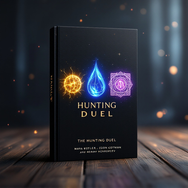 A black background dominates the cover, setting a mysterious and magical tone. In the center, three glowing elements are prominently featured on the left is a yellow-glowing lightning ball that radiates electric sparks, in the middle a perfectly shaped water droplet with a soft blue glow emanates, and on the right a mystical tome with intricate, glowing purple runes bathed in a radiant aura. Beneath the lightning ball, the word “Iris” appears in sharp, golden serif font; under the water droplet, “Nymeria” is written in an elegant blue script; and under the book, “Seanna” is displayed in bold, gothic purple font. The authors' names—Maya Kotler, Zoee Arnon-Gofman, and Meirav Kontorovsky—are positioned at the bottom in sleek, small, silver sans-serif lettering, subtly shining against the dark background.