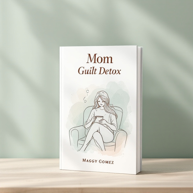 A minimalist, soft, flowing abstract line art of a mother seated on a cozy chair holding a coffee mug, eyes gently closed, exuding calmness and comfort. The background is a muted sage green with soft watercolor textures subtly fading into white toward the corners. Delicate swirls of steam rising from the coffee blend effortlessly into the abstract styled background, symbolizing detox and relaxation.