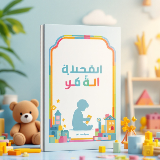 A colorful and playful background filled with a variety of modern toys such as building blocks, a teddy bear, and bright educational tools scattered throughout. At the center, a soft silhouette of a child sitting with a toy, symbolizing importance and care, is subtly contrasted. The title is placed in a bold frame-shaped ribbon across the top with a gradient of cheerful colors, and the author’s name is delicately placed at the bottom.