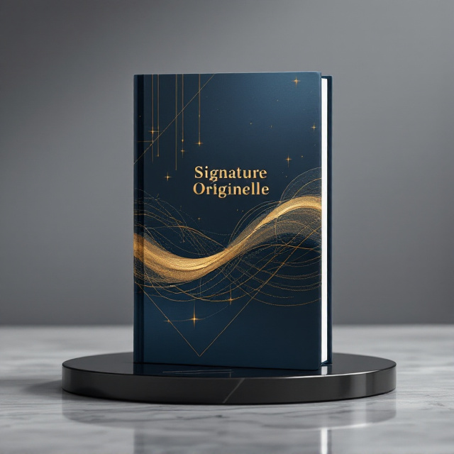An abstract golden, fluid wave element flows across a deep-sea blue gradient background with faint geometric lines and subtle lens flares to enhance a sense of depth and sophistication. The focus remains on the title, surrounded by ample negative space, creating balance and highlighting its crucial role. The design exudes a soft luminance that speaks to light and truth.