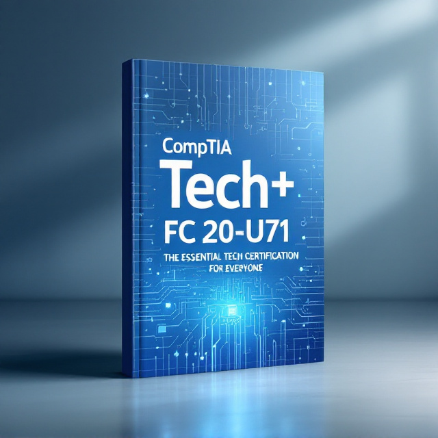 A dynamic background consisting of a modern digital grid pattern in shades of blue, symbolizing technology. A faint glow radiates from the center of the grid, leading the eye toward the title. Soft futuristic light effects with subtle circuit board overlays are incorporated. The cover incorporates a blend of minimalistic tech-related icons subtly scattered across the background in gradient tones, giving depth and a sense of innovation.