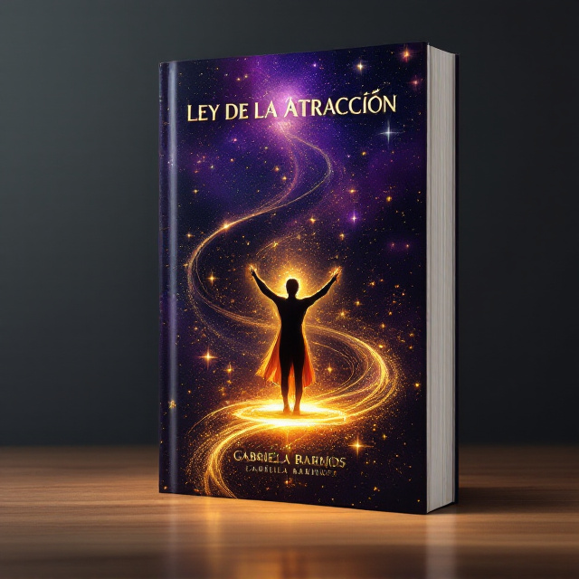 A mysterious and dreamy night sky filled with radiant golden stars spread across a deep, rich purple and black gradient background. In the center, a glowing silhouette of a superhero figure—a person in a triumphant stance with a radiant golden aura—stands on a platform of light surrounded by an ethereal swirl of magical energy. The mysterious swirl incorporates faint symbols or streaks resembling a cosmic dance of energy, representing spirituality and magic. At the edges of the cover, soft bursts of light and sparkles create an otherworldly and mystical ambiance.