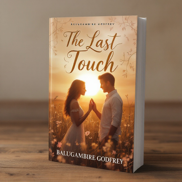 A soft-focus depiction of a golden sunset over a serene meadow, where two silhouetted figures—one male, one female—are gently touching fingertips as if caught in an electrifying, intimate moment. Faint, delicate floral vines wrap around the edges of the cover, symbolizing romance and connection. The background fades into a subtle gradient of warm orange and pink hues to evoke tenderness.