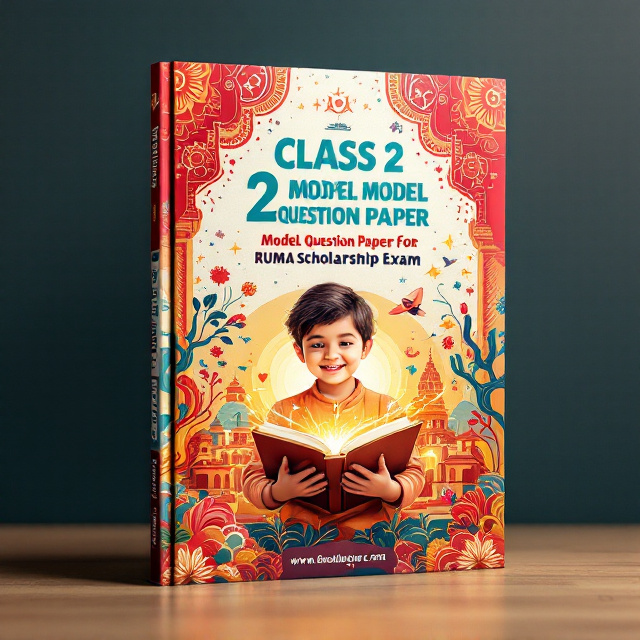 The cover features a vibrant and dynamic composition showcasing a traditional Indian motif inspired by West Bengal culture, such as a hand-drawn depiction of a terracotta temple or a 'Baul' music-inspired pattern. To denote science and technology, there are subtle futuristic tech lines and icons like gears, chemical structures, and satellites merged with the traditional motif. The background uses a gradient blend of red, white, yellow, and blue, symbolizing energy, purity, knowledge, and growth. At the center, a bold illustration of a child holding an open book that emits radiant knowledge flows outward in streaks.