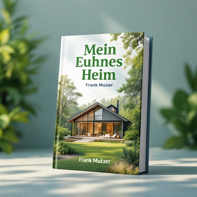A bright and serene image of a cozy and inviting modern home surrounded by lush greenery, with a faint sunlight effect casting a warm hue on the image. The house symbolizes aspiration and achievement, while the greenery evokes a sense of growth, renewal, and stability. There is a subtle gradient blending green and blue in the background to further symbolize harmony and learning.