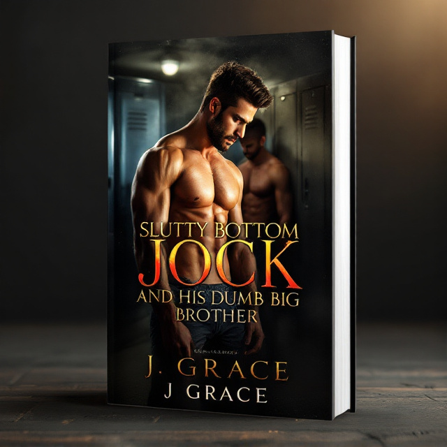 A shirtless man with a toned athletic build stands center stage, wearing only a revealing jockstrap, his muscles illuminated by a soft, diffused golden light. Behind him, a blurry silhouette of another muscular figure leans against a locker, suggestive yet understated. The background is a steamy locker room, with hints of mist and warm lighting spreading along the edges. The title is positioned across the top in bold, sultry letters, visually supported by splashes of red to evoke passion.