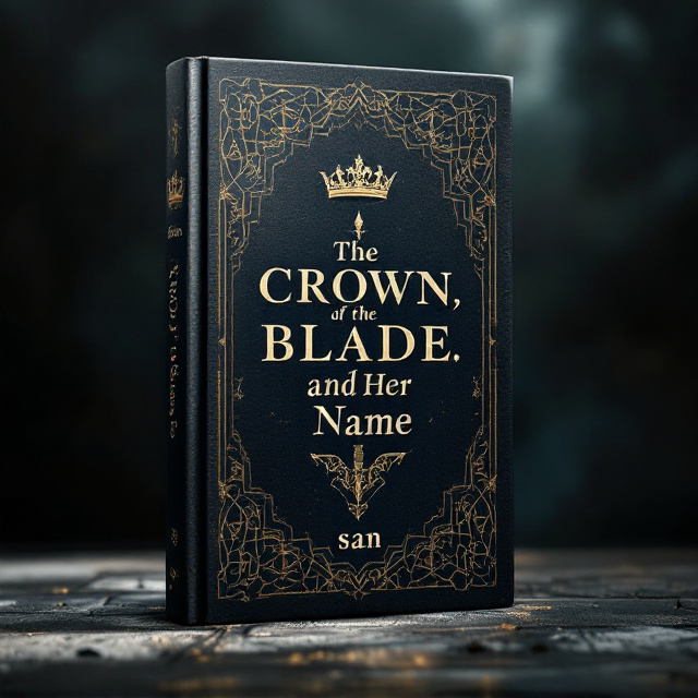 A dark, textured background resembling aged parchment or faded stone with intricate Middle Eastern geometric patterns lightly engraved or embossed. A crown, broken blade, and a faint, ornate script of a name subtly etched into the background, giving a layered, mysterious effect. Subtle shadows and glowing textures imply a tragic, historical essence without showing any living figures.