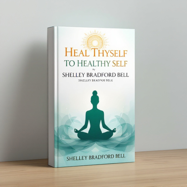 Centered in the cover is a serene silhouette of a person in a meditative yoga pose, with subtle radiant energy waves flowing outward in gradient turquoise hues. The background depicts a peaceful blend of watercolor turquoise tones transitioning into soft whites and muted gold accents. Above the figure is a glowing sun with spiritual mandala detailing, symbolizing enlightenment and holistic growth. Soft clouds and faint floral patterns intertwine with the mandala, evoking a sense of tranquility and interconnectedness. Delicate vines with blooming flowers wrap gently around the title, representing self-healing and personal empowerment.