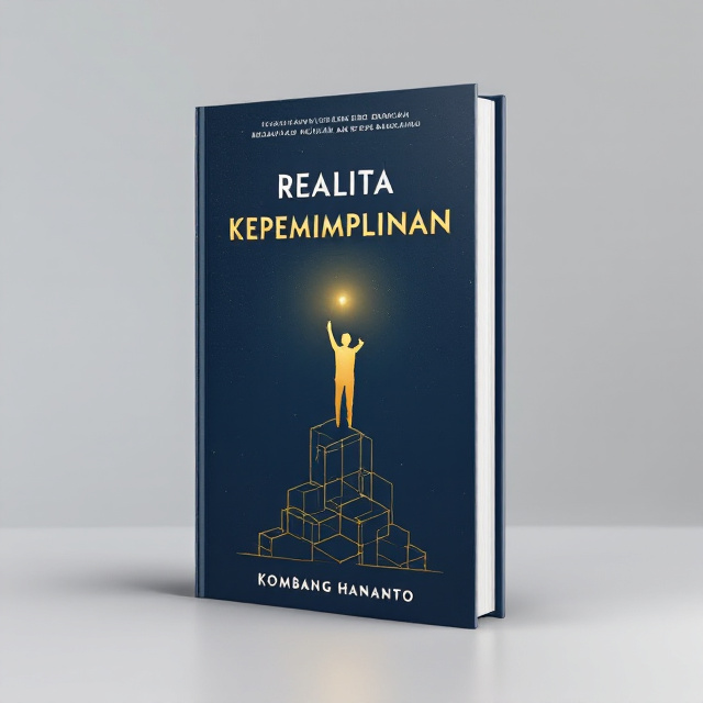 A deep navy-blue background represents authority and formality, with a stylized golden silhouette of a leader standing atop a group of interconnected geometric shapes (symbolizing teamwork and structure). Subtle gradient light radiates upward from the leader's figure, indicating inspiration and guidance.