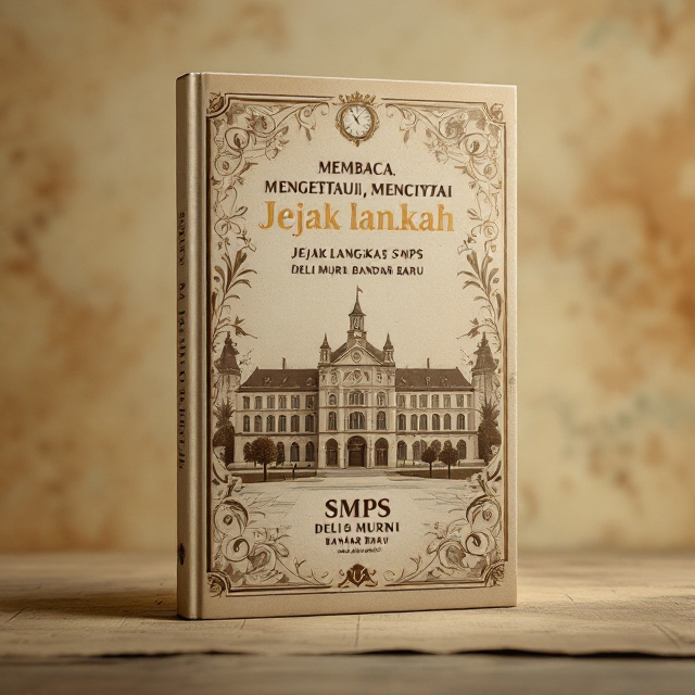 A vintage sepia-toned background resembling aged paper with textures of an old map overlaid. Centered on the cover is a silhouette of a historic school building blending into soft ink strokes, symbolizing its legacy. Subtle elements such as an antique clock face and delicate leaves accentuate the sense of history and nostalgia.