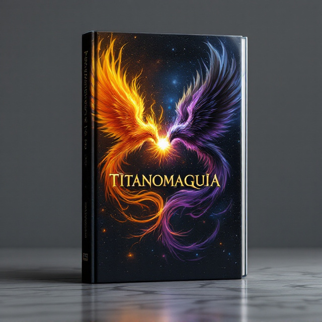 The cover features a dramatic illustration of two immense phoenixes locked in combat across a dark, celestial background. The bright, fiery phoenix on the left is surrounded by vivid, golden-orange flames, while the dark phoenix on the right is enveloped in deep purple and black, emitting shadowy, dark fire. Each phoenix launches a ball of fire at the other, their trails crisscrossing in an intense, dynamic arc that conveys movement and ferocity. The center of the clash emits a subtle glow, drawing the eye. The background is an expansive, starry black sky with hints of swirling galaxies, adding depth and a mystical atmosphere.