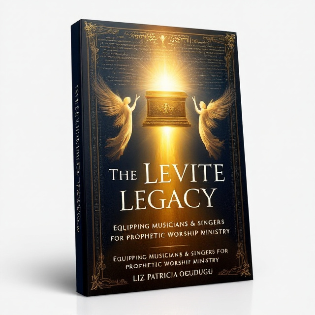A majestic depiction of the Ark of the Covenant dominates the upper portion of the cover, with light emanating from it in brilliant golden hues, cascading downward in a radiant pathway of sound waves towards the subtitle. Two ethereal angels with flowing robes and gracefully extended wings surround the Ark, their forms slightly translucent and shimmering. The background features a textured deep navy-to-black gradient with subtle overlaid ancient Hebrew script in a glowing, metallic gold. The mantle is subtly integrated into the cascading light as a faint, fabric-like silhouette.