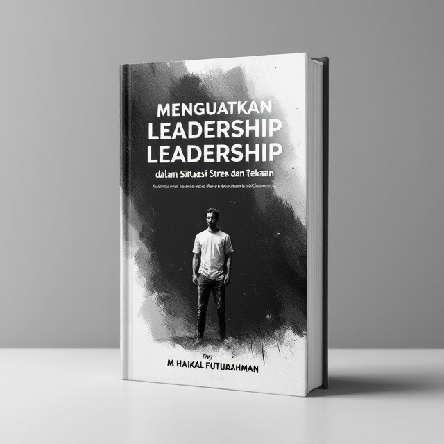 A sketched or painted black-and-white illustration of a strong, determined human figure, symbolizing leadership and resilience, in the center. The figure stands tall amidst a subtle background featuring abstract brushstroke patterns or faint pressure-like textures. The background alternates between black and white gradients, creating tension and harmony. The overall design is bold yet minimalistic.