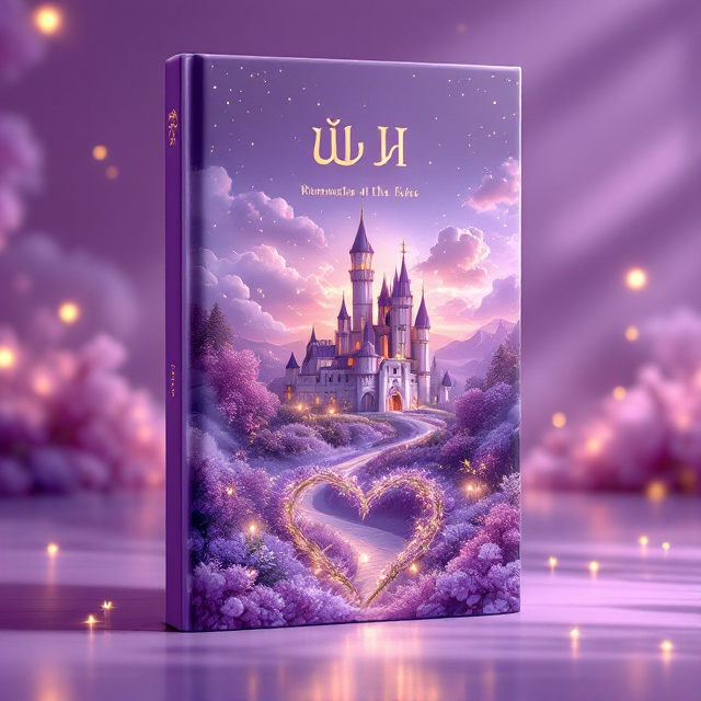 A dreamy and whimsical romantic castle scene, soaked in hues of purple and lavender, dominates the cover. The castle of ממלכת תמרביל is perched on a hill surrounded by lush, enchanted gardens and glowing fireflies. A pair of delicate, intertwined flower vines form a heart shape on the foreground, representing love, admiration, and unity. Soft beams of sunlight break through fluffy, iridescent clouds to add warmth and joy to the scene.