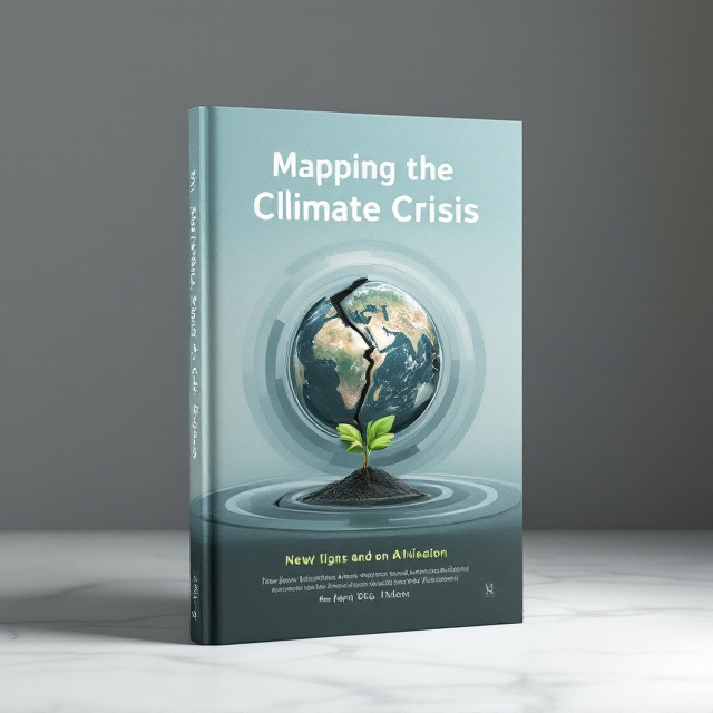 A striking image of a fragmented, cracking Earth globe surrounded by circular, overlapping rings, representing cycles and interconnectedness. The background is a gradient transitioning from deep charcoal to pale sky blue, suggesting the movement from a dark crisis to a hopeful horizon. A single green sapling emerges from one of the fractured globe pieces, symbolizing renewal and change.
