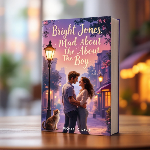 A whimsical illustration of a couple standing under a romantic, glowing streetlamp on a quiet city street with a pastel-toned twilight sky. The woman is laughing and leaning into the man's shoulder, radiating vulnerability and tenderness. In the background, soft peach and lavender hues contrast with bright splashes of light from lit café windows, radiating hope and love. Subtle nods to comedy and liveliness are added through small, playful details like a quirky cat sitting nearby.