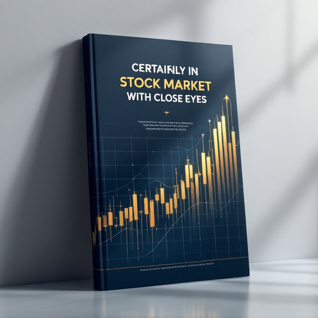 A dynamic combination of a sleek upward financial chart graph with stock market candlesticks ascending across the right side of the cover. The background is a gradient of deep navy blue blending into a rich black, giving it a sophisticated finance tone. Subtle gold accents highlight parts of the graph and title for an opulent touch.