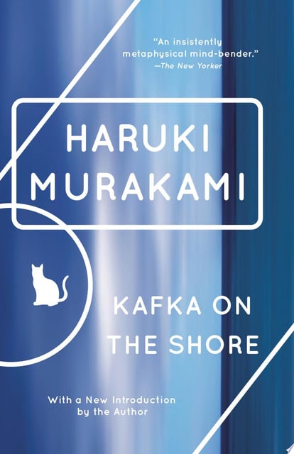 The cover uses a minimalist design with a silhouette of a cat in the lower left corner against a blue gradient background.